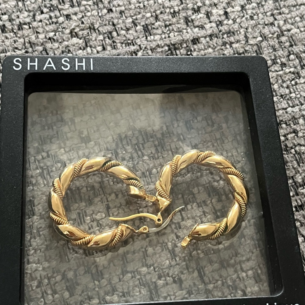 SHASHI Twisted Gold Earrings